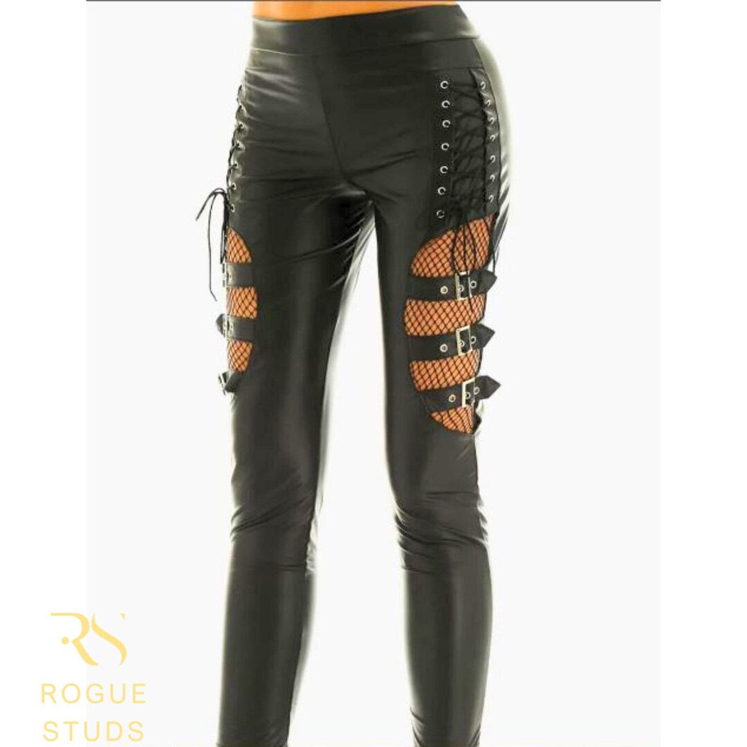 Leather Jeggings: High Waist Slim Fit Stretch Pants