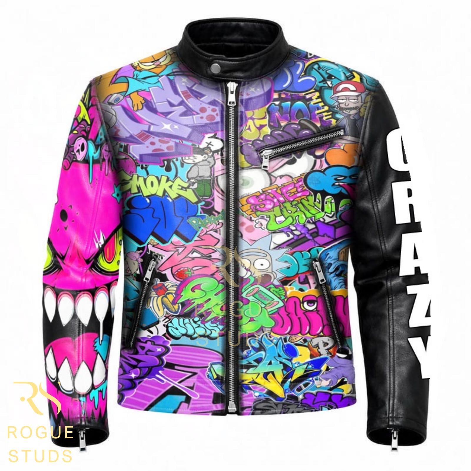 グラフィティ レザー ジャケット Graffiti Leather Jacket Men - Etsy