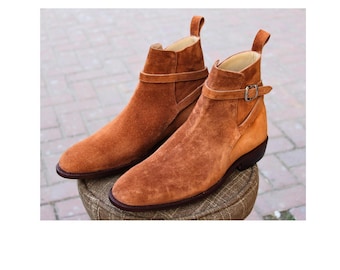 Handmade Leather Jodhpur Boots: Men's Ankle Strap Business Boots