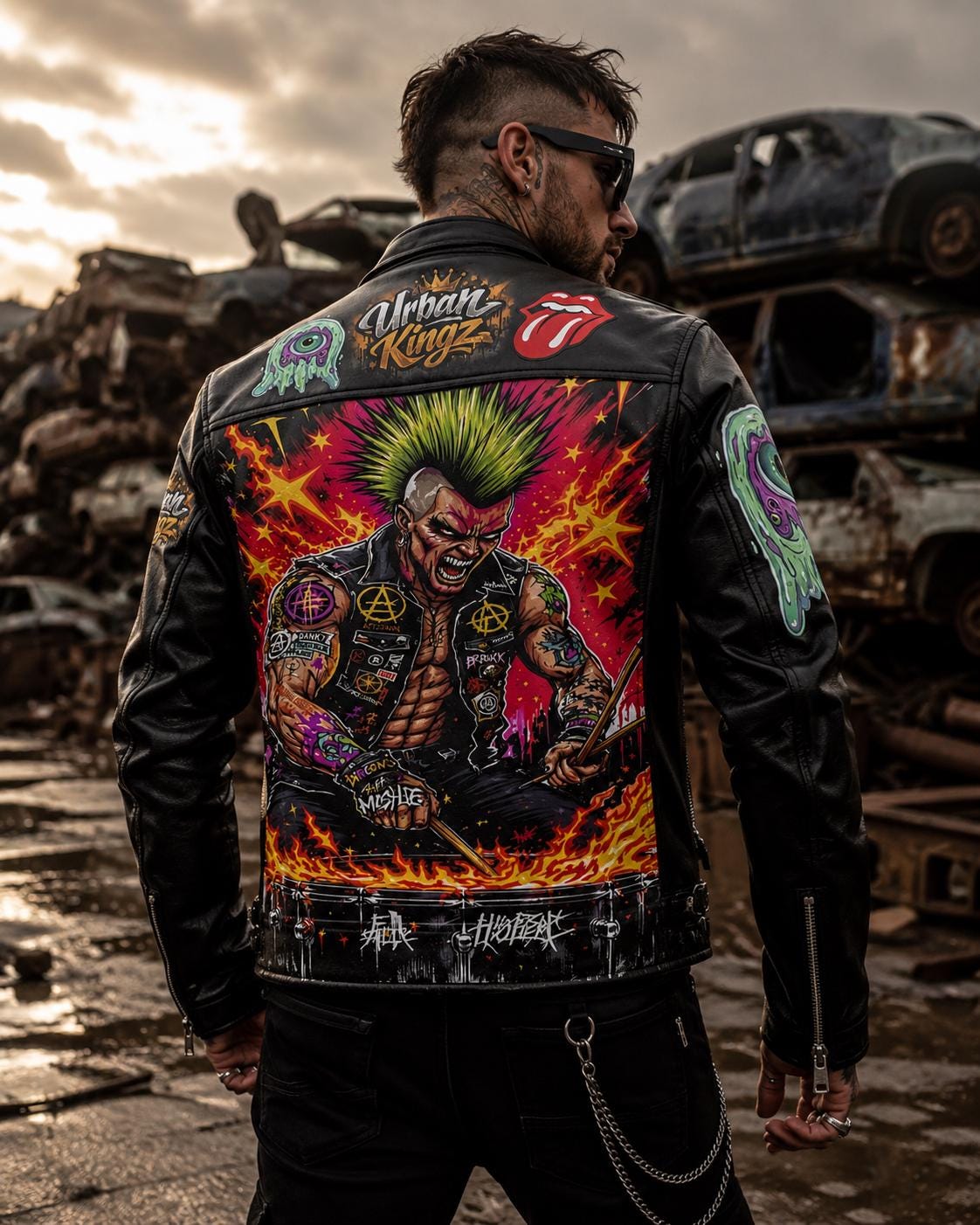 Graffiti Leather Jacket Mens - Etsy