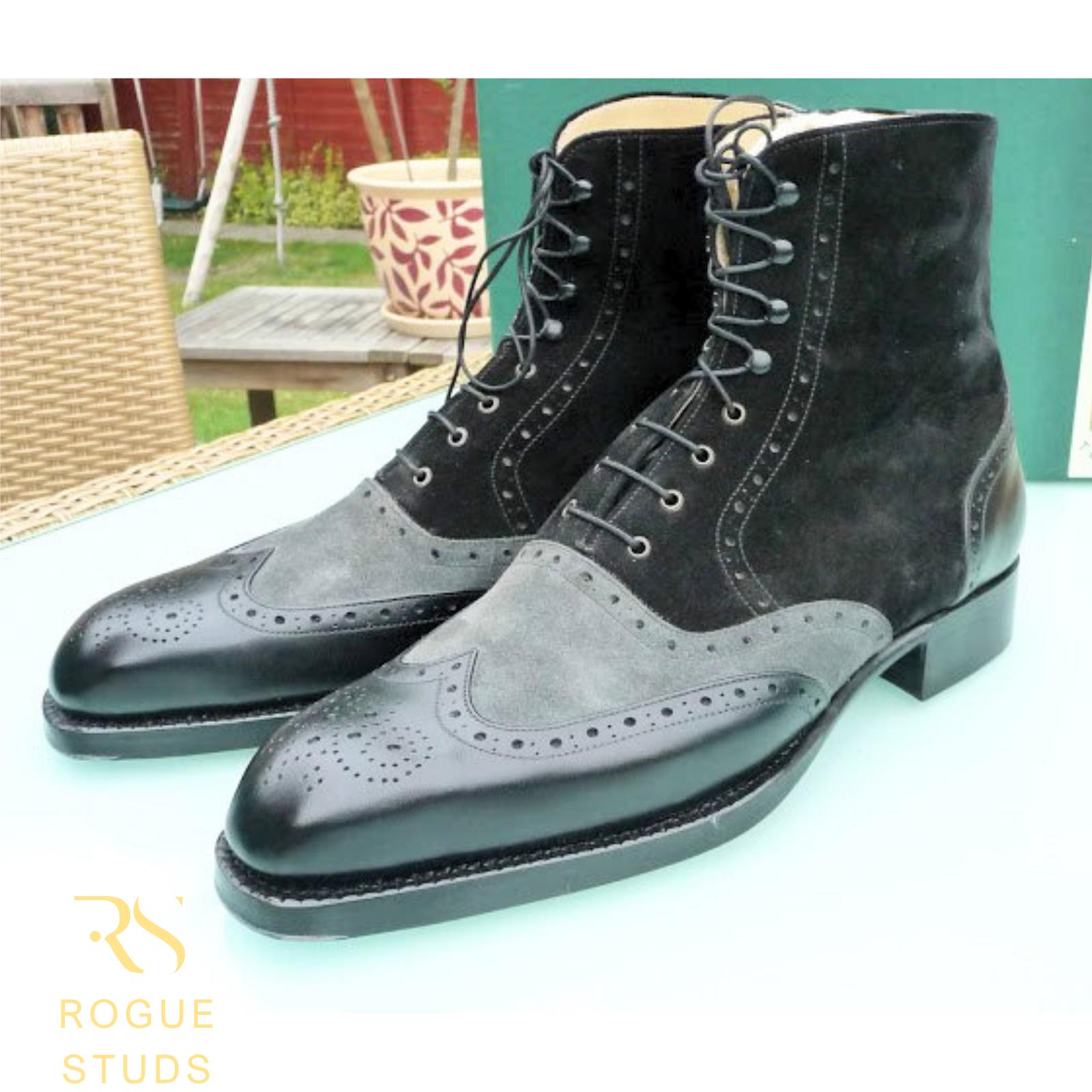 Rogue Wing-Tip Zip Ankle Boots - brown suede - great used condition - striking Come see our selection of new and gently used boots and shoes! main image 2