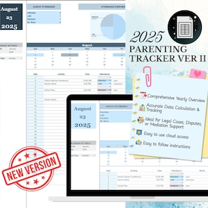 2025 Parenting custody tracker calendar child custody logsheet monthly coparenting tracker joint custody coparenting calendar