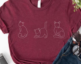 Cats Shirt, Cat Lover Shirt,Kitty Kitten Shirt,Women Cat Shirt,Animal Lover Shirt Kitten T-Shirt,Meow Tee,Pet Lover Shirt,Gift for Cat Lover