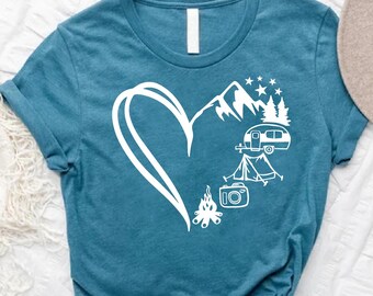 Camp Love Shirt, Women Camping Shirt, Adventure Lover Shirt, Camping Mom Shirt, Hiking Shirt, Family Vacation Shirt,Camper Tee,Caravan Shirt