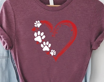 Dog Mama Shirt, Dog Mom Gift, Dog Paw Shirt, Paw Heart Shirt, Dog Owner Shirt, Dog Lover Gift for Women, Paw Print Shirt, Animal Lover Shirt