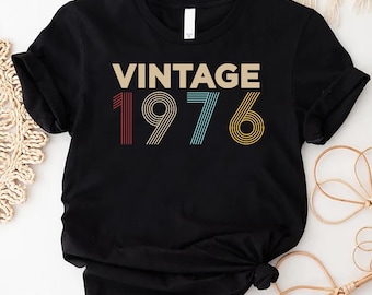 Retro 1976 Birthday Shirt, Vintage 1976 50th Birthday Gift, 70s Style Graphic Tee
