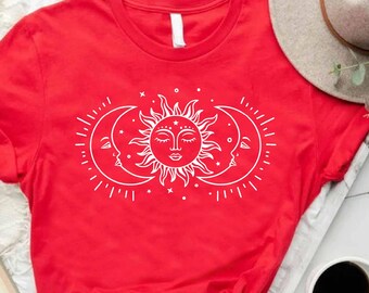 Sun and Moon Shirt, Celestial Shirt Moon, Moon Gifts for Women, Mystical Shirt, Celestial Gifts, Sun and Moon Tarot Cards Shirt for Women