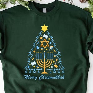 Merry Chrismukkah,Hanukkah Sweatshirt,Hanukkah Gifts,Jewish Sweatshirt,Jewish Christmas 2026,Chanukah Sweater,Festival of Lights,Challah Day