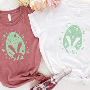 Easter Shirt,Custom Easter Shirt,Women Easter Tee,Easter Gift,Girl Easter Outfit,Boys Easter Shirt,Easter Bunny,Personalized Easter Name Tee