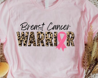 Breast Cancer Warrior Shirt,Leopard Breast Cancer Gift,Women Cancer Shirt,Breast Cancer Fighter Shirt,Pink Ribbon Shirt,Cancer Awareness Tee