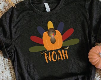 Kids Thanksgiving Tee,Toddler Turkey Shirt,Personalized Fall Boy Tee,Custom Kids Thanksgiving 2026 Gifts,Youth,Boys Baby Thanksgiving Outfit