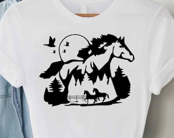 Horse T Shirt, Women Horse Shirt, Horse Lover Outfit, Horse Girl Shirt, Ranch Life Tee, Girls Horse Shirt, Gift for Horse Owner,Farmer Shirt