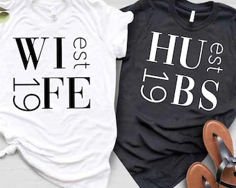 Wife Hubs Shirt, Honeymoon Gifts, Newly Wed Shirts, Married Couple Shirt, Just Married Shirt, Wifey and Hubby, Couple Matching Shirts Gifts