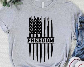 Freedom Flag Shirt, USA Flag Shirt, 4th of July Gift, Independence Day Shirt,Fourth of July Shirt,Memorial Day Shirt,Patriotic Family Shirts