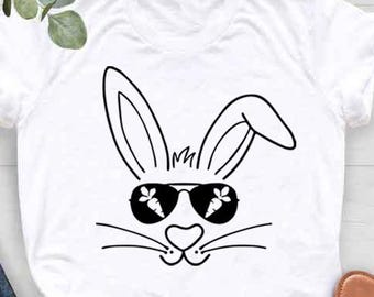 Bunny with Glasses Shirt, Rabbit Lover Shirt,Easter Bunny Shirt,Cool Bunny T-Shirt,Easter Kids Shirt,Easter Bunny Shirt,Toddler Easter Shirt