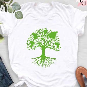 Earth Day Shirt, Earth Day Gifts, World Map Tree Shirt, Earth Awareness Shirt, Climate Change Shirt, Activist Shirt, Save The Earth Shirt
