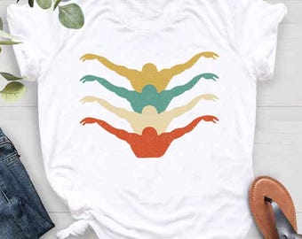 Gift for Swimming Lovers, Retro Swimming T-Shirt, Swimming Outfit, Swim Team Shirt, Swim Coach Shirt, Summer Trip Shirt, Swim Season Shirt