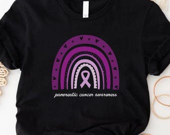 Pancreatic Cancer Shirt, Leopard Rainbow Cancer, Cancer Warrior Gift, Motivational Shirt, Cancer Fighter Tee,Pancreatic Cancer Fighter Shirt