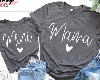 Matching Mommy and Me Shirt, Mommy and Me Outfits, Mom and Daughter Shirts, Mom Life Shirt, Mothers Day Gift, Mama Heart Tee, Mama Mini Tees