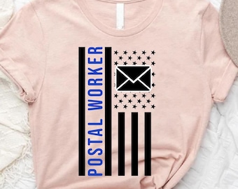 USA Flag Postal Worker Shirt, Mailman Gift, Mail Lady Shirt, Mail Lady Gift, Post Office Shirts, American Postal Worker, Post Office Worker