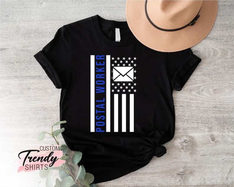 USA Flag Postal Worker Shirt, Mailman Gift, Mail Lady Shirt, Mail Lady Gift, Post Office Shirts, American Postal Worker, Post Office Worker bild 3