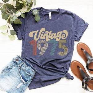 Vintage 1975 Shirt, 1975 Retro Tee, 50th Birthday Friend Shirt, 50th Bday T-Shirt, 50th Birthday Gift For Women, 50th Birthday Gift For Men