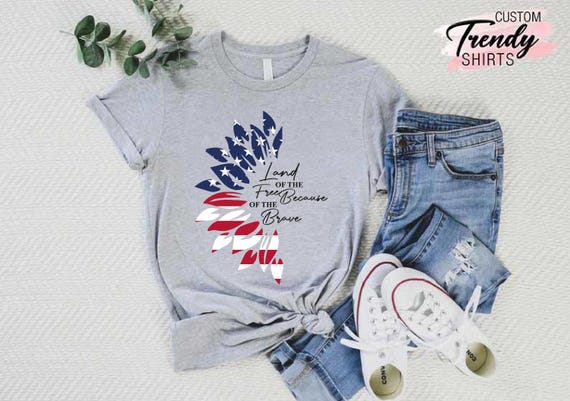 America Sunflower Shirt,America Land of Free,4th of July Shirt,USA Shirt,Patriotic Shirt,Memorial Day Shirt,Freedom Shirt,Independence Shirt