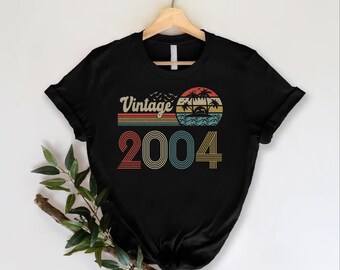 21 Year Old Gift, Vintage 2004 Shirt, 21st Birthday Gift for Friend, Retro 2004 T-Shirt, Born in 2004, 21st Anniversary, 21st Birthday Party