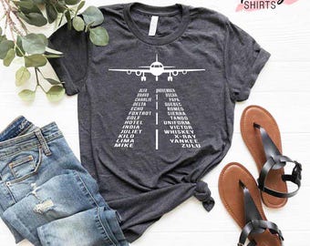 Funny Airplane Shirt, Aviation Shirt, Gift for Pilot, Aviation Alphabet Shirt, Airplane T-shirt,Shirt for Pilot,Funny Pilot Shirt,Pilot Gift