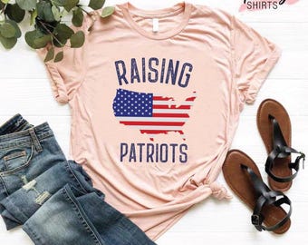 Patriotic Mom Dad Gift, Republican Gifts, Patriot American Mom, Patriotic Mom Shirt, Conservative Shirt, USA Shirt, Raising Patriots T-Shirt