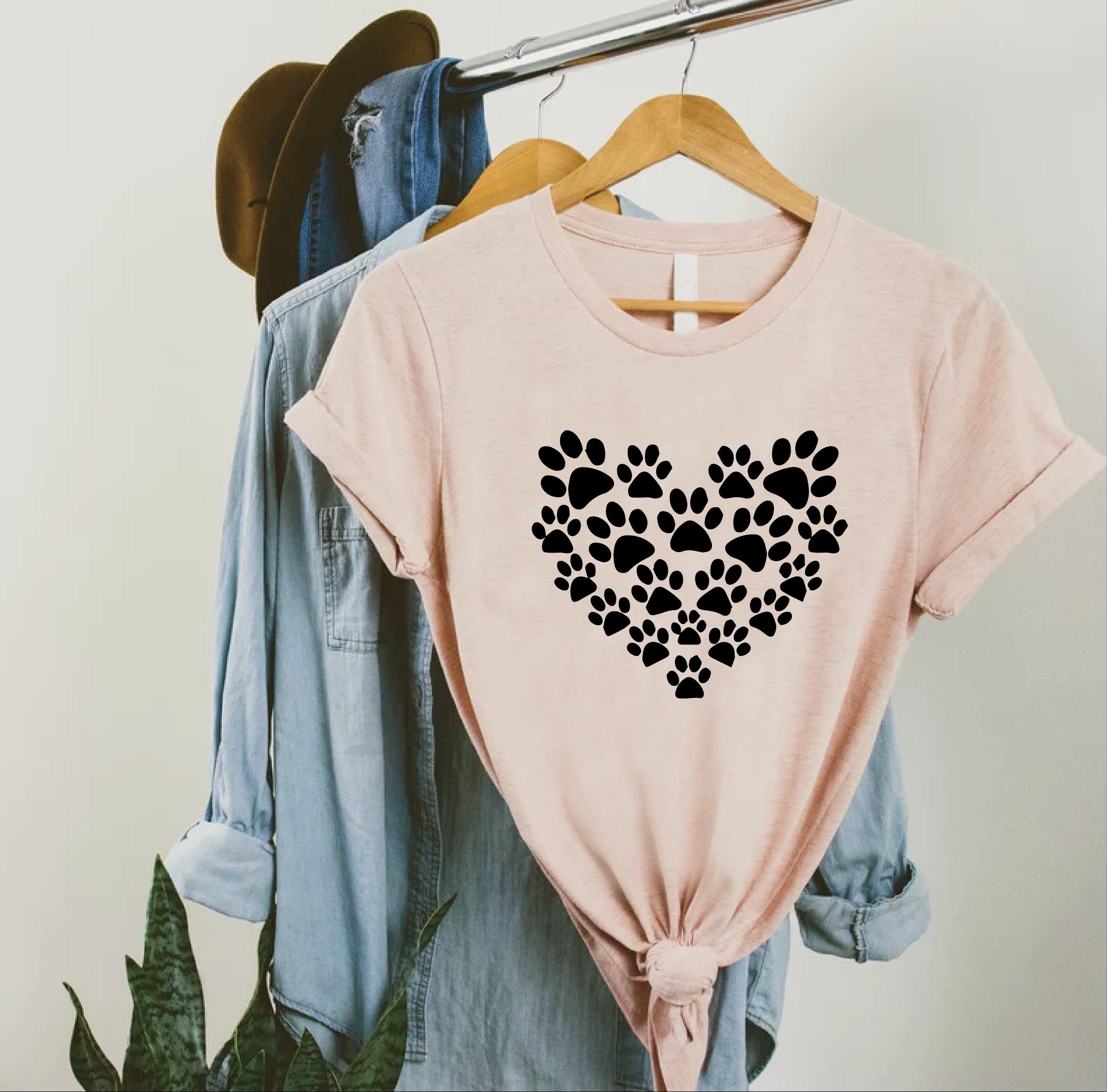 My Heart With Paw Prints - Personalized Custom All-Over-Print Sweatshi