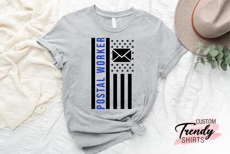 USA Flag Postal Worker Shirt, Mailman Gift, Mail Lady Shirt, Mail Lady Gift, Post Office Shirts, American Postal Worker, Post Office Worker bild 4