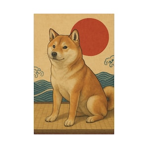 Shiba Inu Canvas Art Wraps, Japanese Dog Artwork, Home Decor, Pet Lover Gift, Wall Art, Gift for Dog Owners