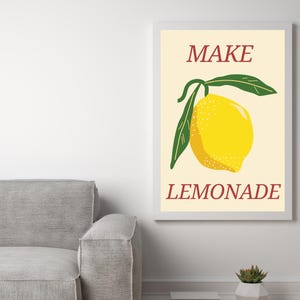 Lemon Wall Art Printable | Citrus Kitchen Decor | Contemporary Digital Art Poster | Trending Yellow Fruit Print | Modern Kitchen Wall Art
