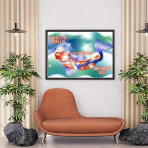 Psychedelic Fish Wall Art Printable | Trippy Retro Digital Download | Colourful Ocean Poster | Sea Life Print | Trendy Aesthetic Room Decor
