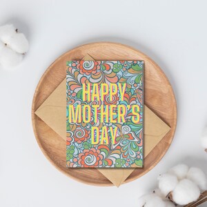 Tarjeta del Día de la Madre / Tarjeta psicodélica sencilla descargable