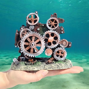 Gears fish tank landscaping decoration,  Aquarium plants, Aquarium decor, fish tank decor, aquarium, terrarium decor, wheels decoration