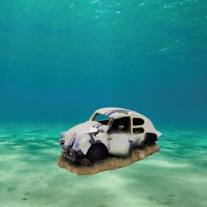 Crashed car shipwreck decoration fish tank decor, aquarium rocks, aquarium decor, aquarium, aquarium cave, terrarium kit, terrarium decor