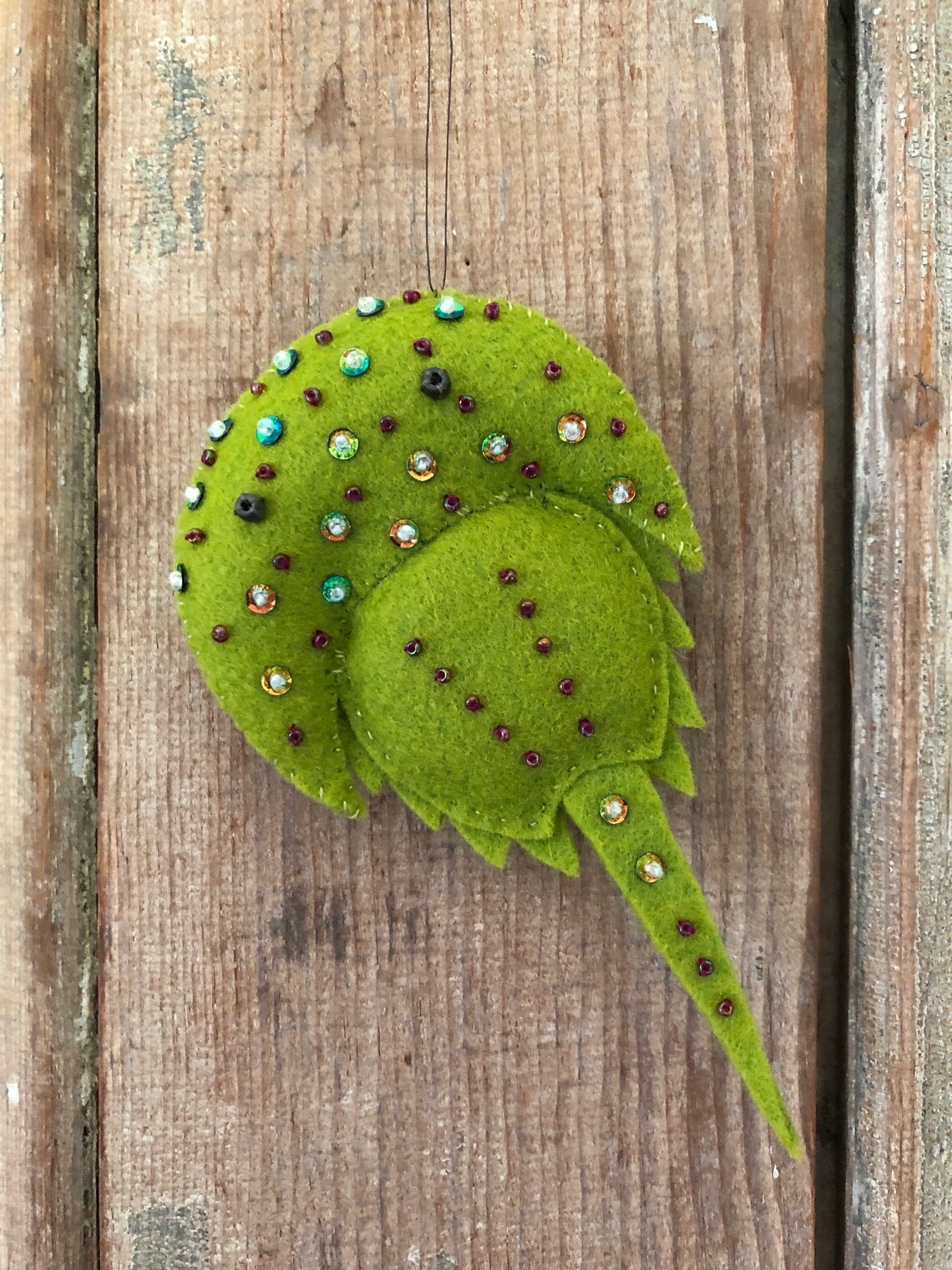 Felt horseshoe crab Christmas ornament made in usa beach Etsy