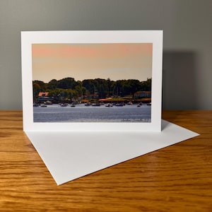5&quot; x 7&quot; Original Landscape Photography Greeting/Note Card With Blank Inside And Envelope- &quot;Boats At Sunset&quot;