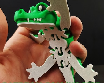 Fichier STL articulé crocodile - Modèle d'impression 3D, jouet pour reptile à impression sur place