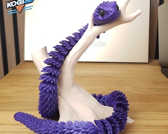 Articulated Flexi Snake Model: 3D Print-in-Place Design (Digital Download)