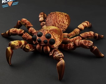3D Printed Articulated Tarantula: Poseable Spider Model (Digital Download STL File)