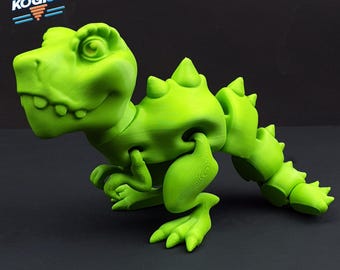Articulated Flexi T-Rex Model: 3D Print-in-Place Design (Digital Download)