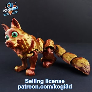 Articulated Flexi Wolf Model - Print-in-Place / Instant Download for 3D Printing / 3D Printed Jointed Toy / Flexi Wolf
