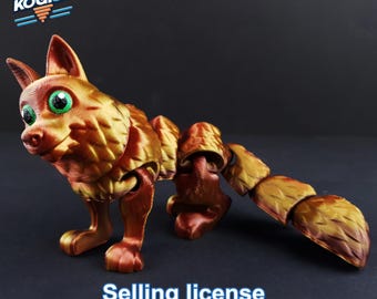 Articulated Flexi Wolf Model: 3D Print-in-Place Toy (Digital Download)