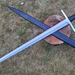 Viking Sword 38" Overall,Hand forged full tang ,Spring steel blade with Genuine Leather Scabbard