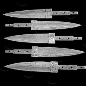 Damascus Steel Daggers (5pc) Blank blades for knife making,supplies,diy