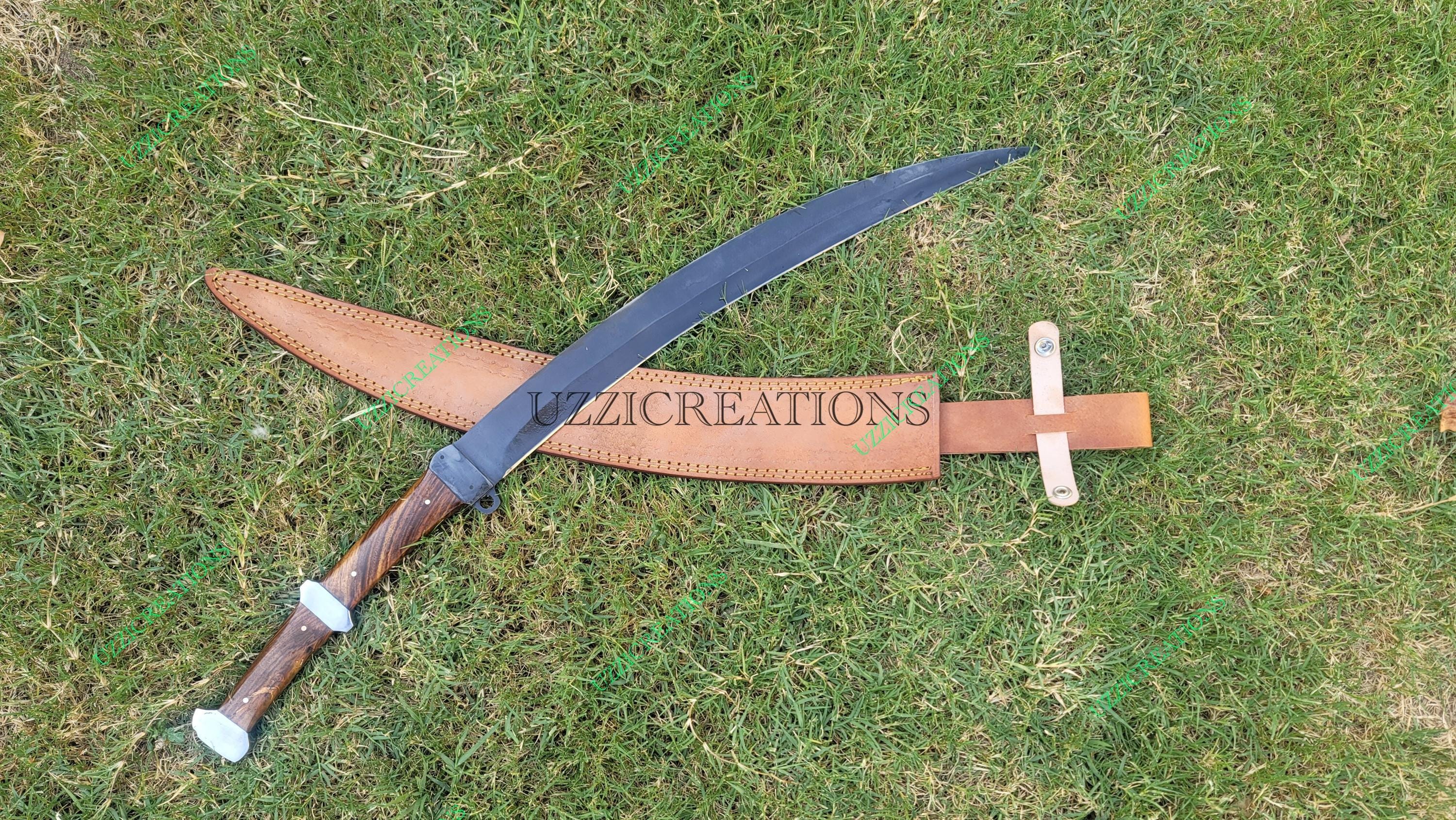 FAB 黎明剣/Dawnblade MPW MCF英語版 Hand Forged Falx Sword: Spring Steel Blade, Rosewood Handle