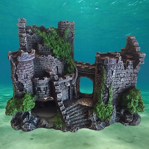 Aquarium resin castle decoration fish tank decor, aquarium rocks, aquarium decor, aquarium, aquarium cave, terrarium kit, terrarium european